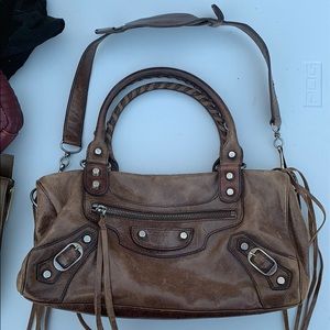 BALENCIAGA BAG authentic brown leather GOOD AS NEW